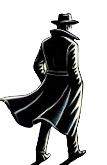 a noir detective strides forward into an unknown mystery he appears in black and white with a few hints of color showing a preview of what is in store